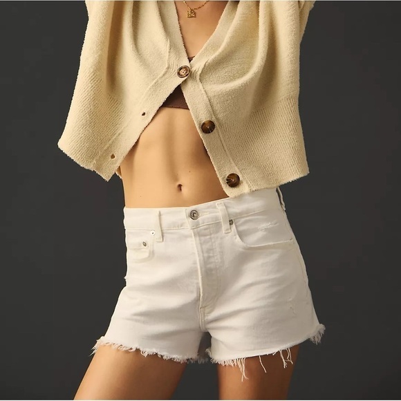 NWT Citizens of Humanity Annabelle Vintage Cutoff Denim Shorts in White - Picture 3 of 16